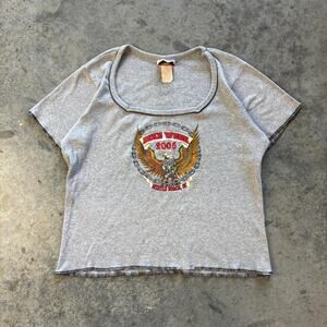 Vintage Bikercore Cropped Baby Tee